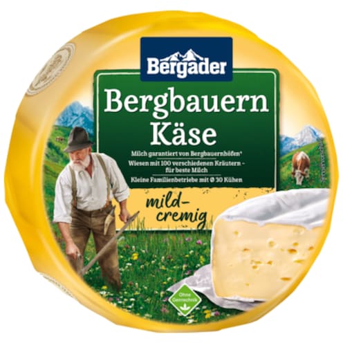 Bergader Bergbauern Käse mild-cremig Minilaib – 300 i. g % foodpipe Tr. Fett 51