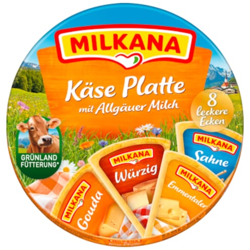MILKANA Schmelzkäse Käse-Platte 20 - 45 % Fett i. Tr. 190 g – foodpipe | Billiger Montag
